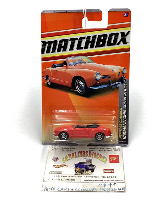 Matchbox 2011 #22 Karmann Ghia Convertible red 218B