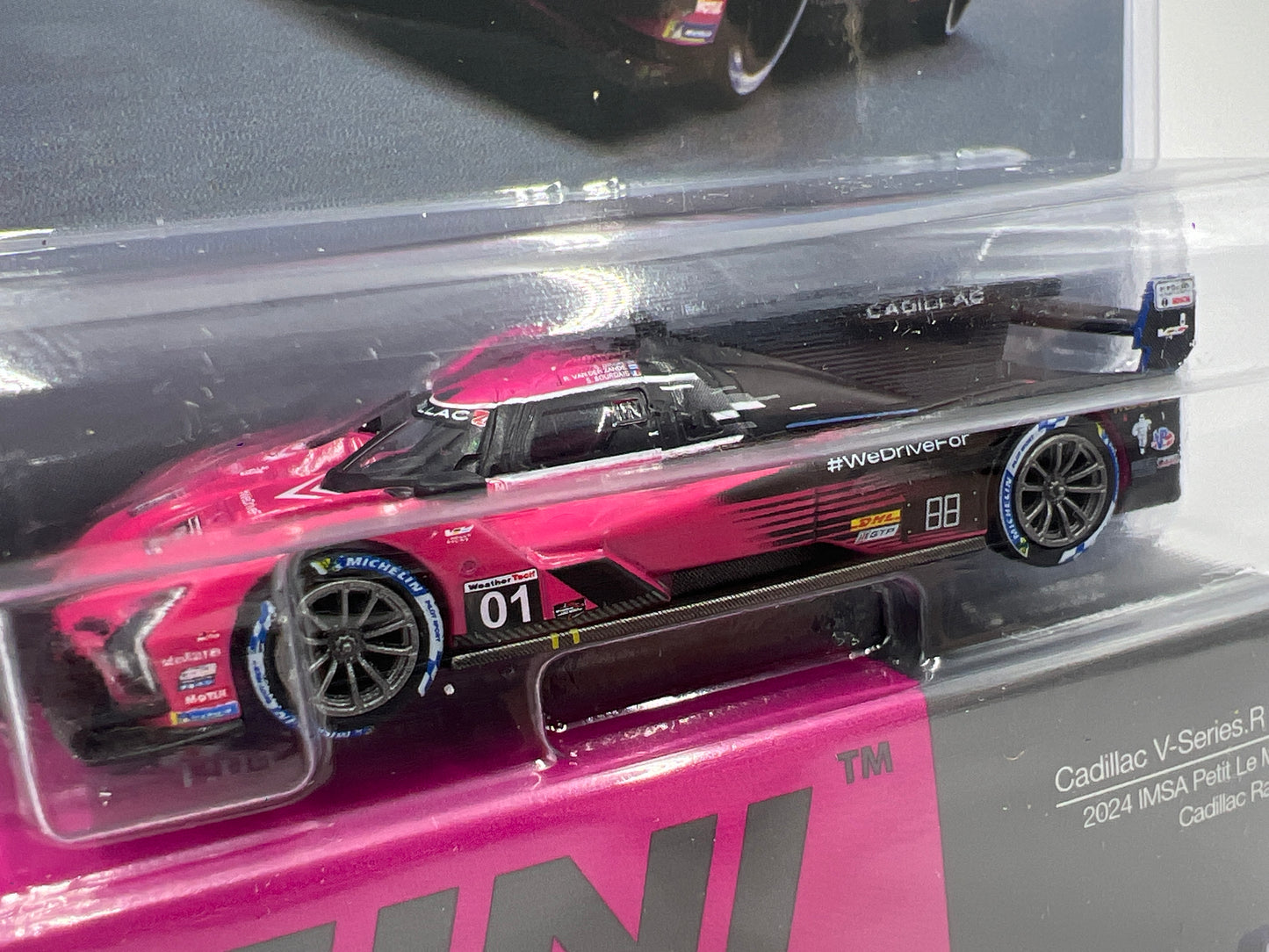 Mini GT #1010 Cadillac V-Series.R #01 2024 IMSA Petit Le Mans Cadillac Racing Pink/Black