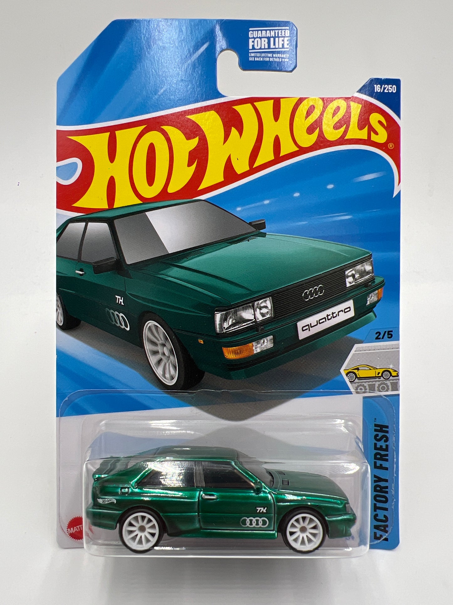 2025 Hot Wheels A Case Super Treasure Hunt #16 87 Audi Quattro Green W/Protector #1