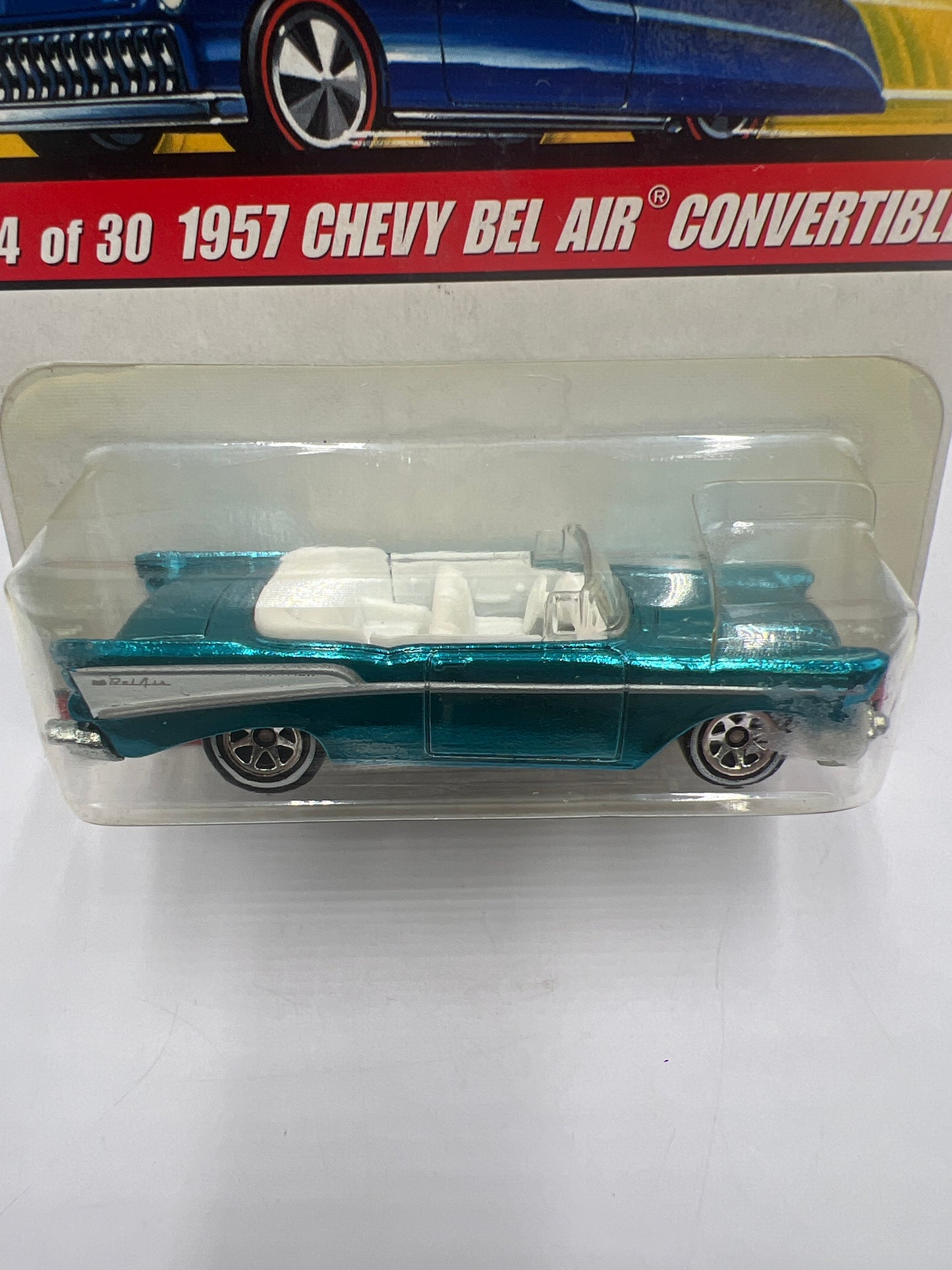 Hot Wheels Classics Series 2 #4 1957 Chevy Bel Air Convertible Blue *Soft Corners*