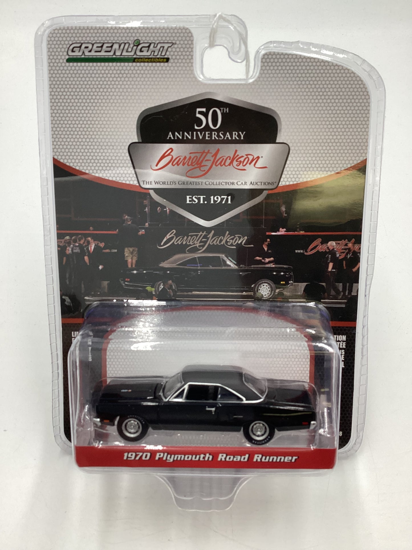 Greenlight 50th Anniversary Barrett-Jackson Series 8 1970 Plymouth Road Runner Black 180G