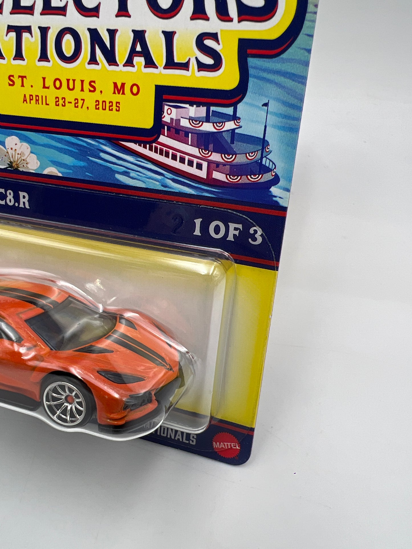 2025 Hot Wheels 25th Annual Collectors Nationals Corvette C8.R Orange W/Protector