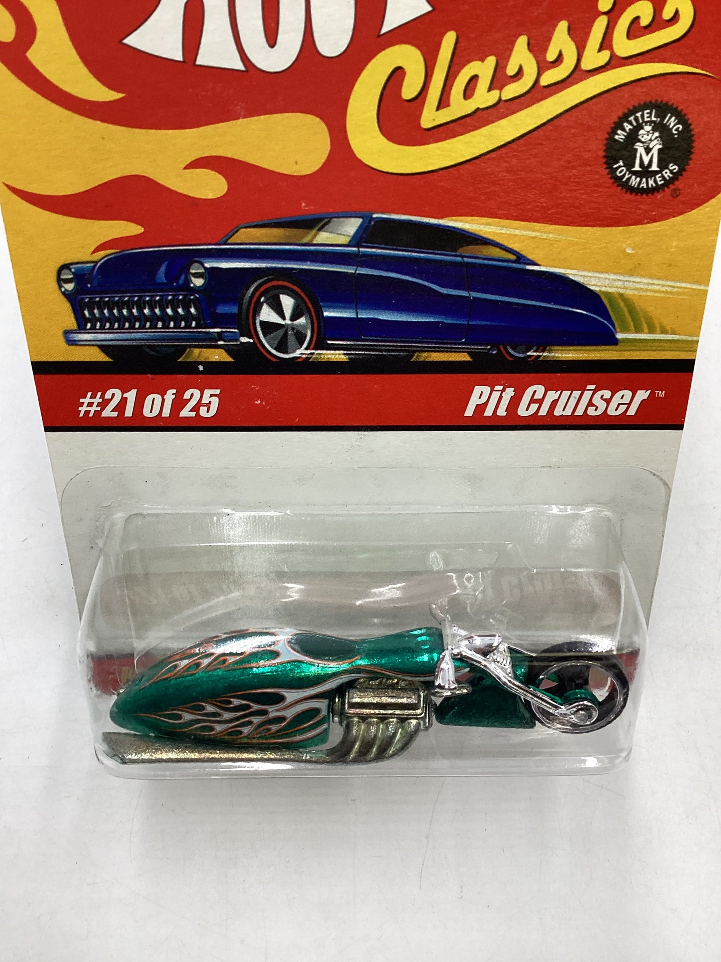 Hot wheels Classics Series 1 #21 Pit Cruiser Green (Bad Card)