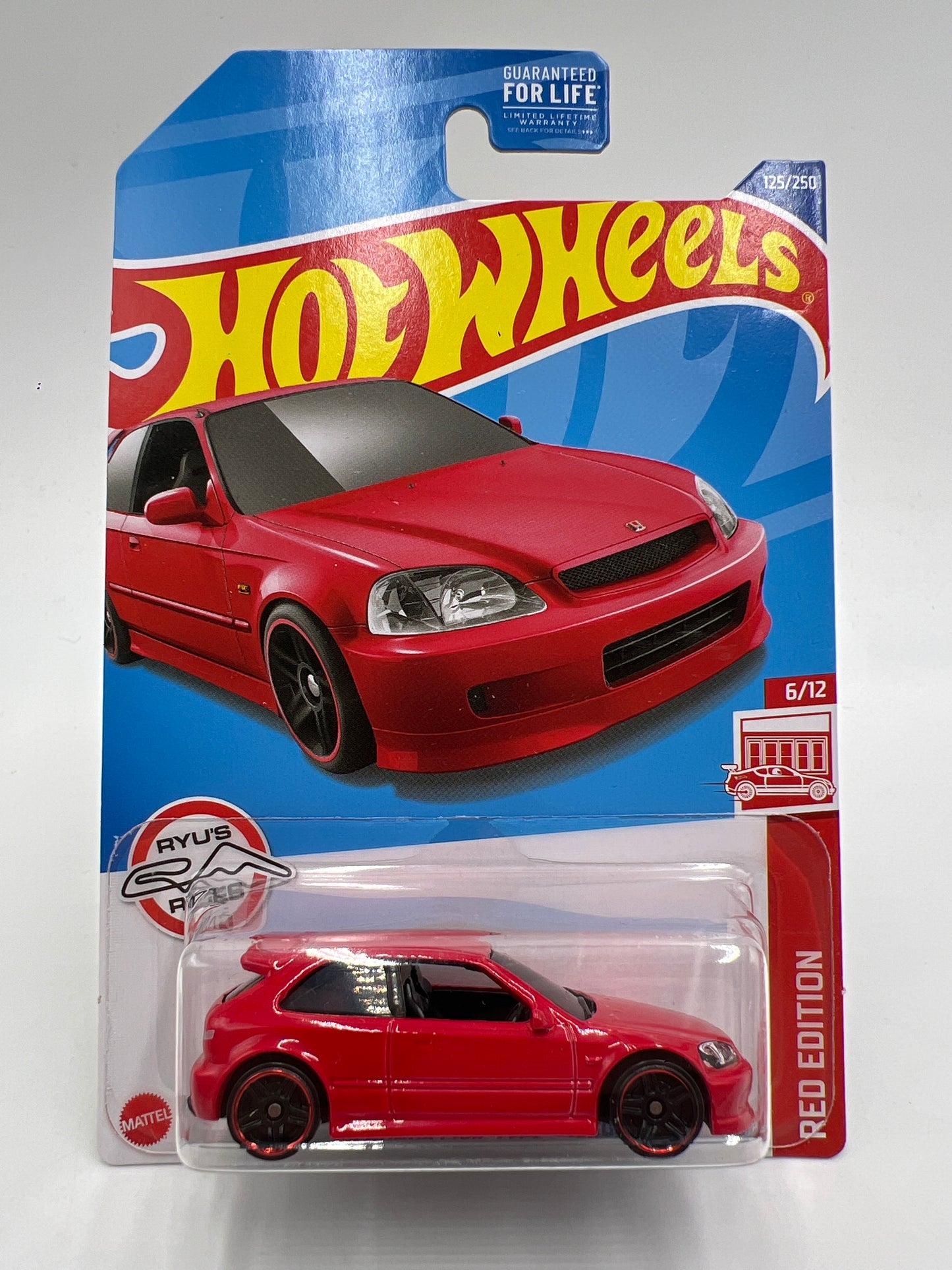 2021 Hot Wheels Target Exclusive Red Edition #125 99 Honda Civic Type R EK9 Red W/Protector