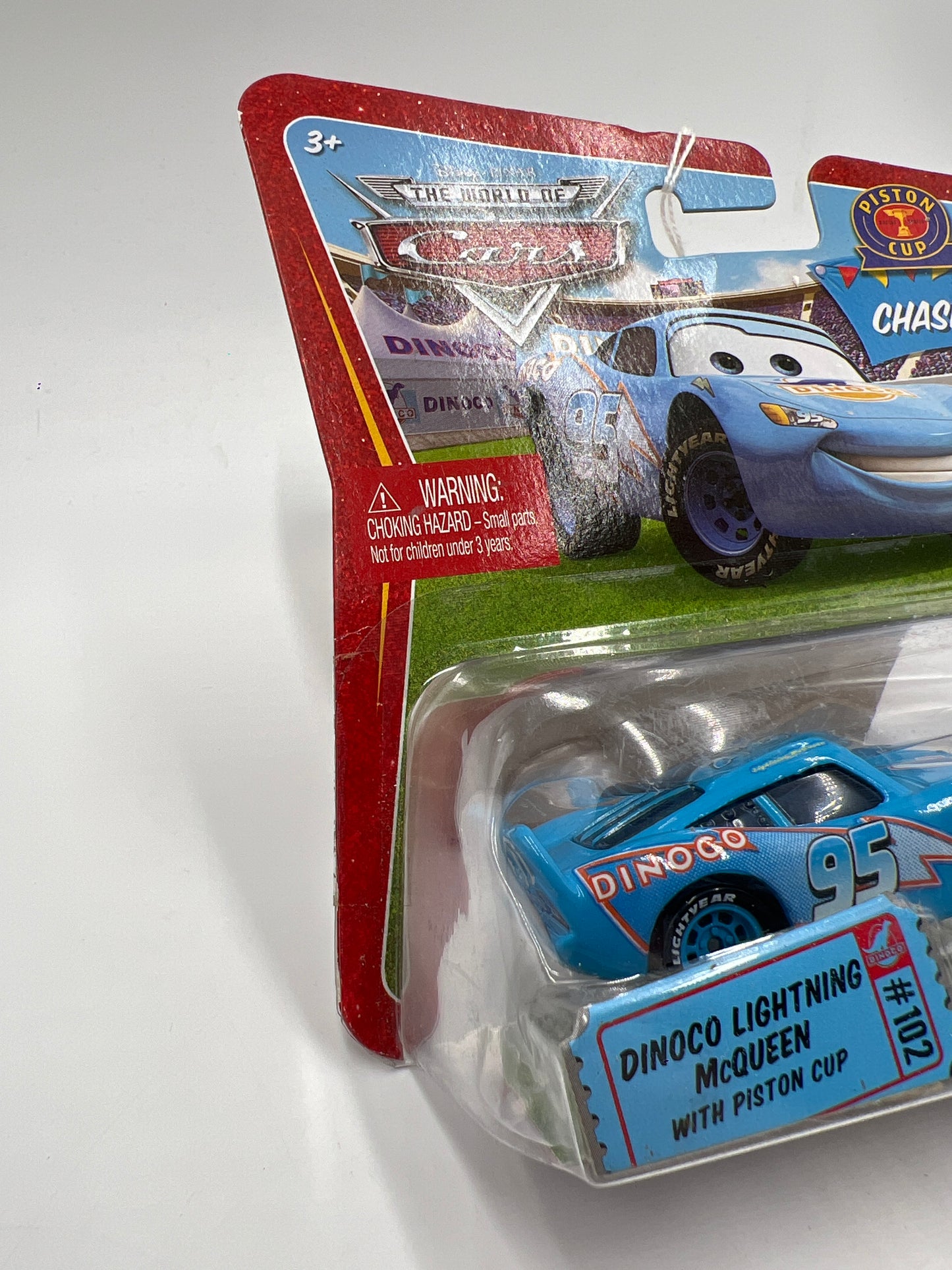 Disney Pixar The World Of Cars #102 CHASE Dinoco Lightning McQueen With Piston Cup