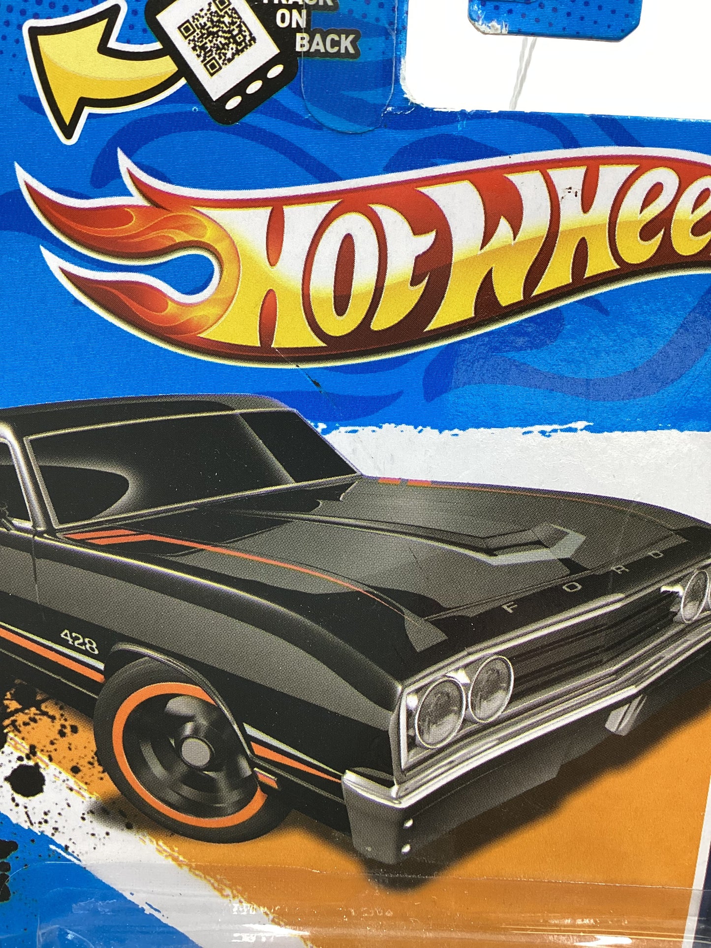 2012 Hot Wheels Muscle Mania Ford #111 69 Ford Torino Talledega Black *Bad Card* 34A