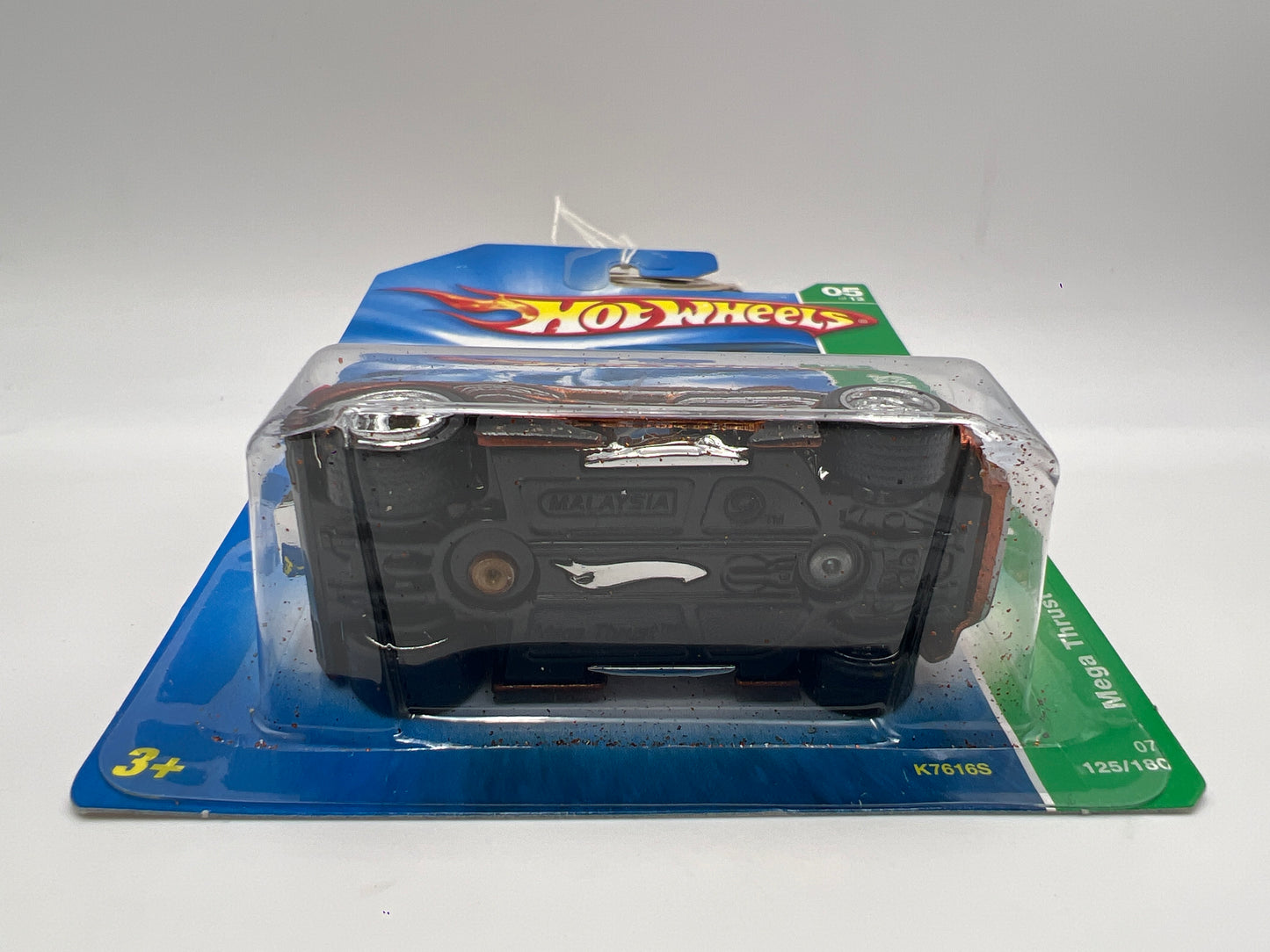 2007 Hot Wheels Super Treasure Hunt #125 Mega Thrust Orange Paint Flaking
