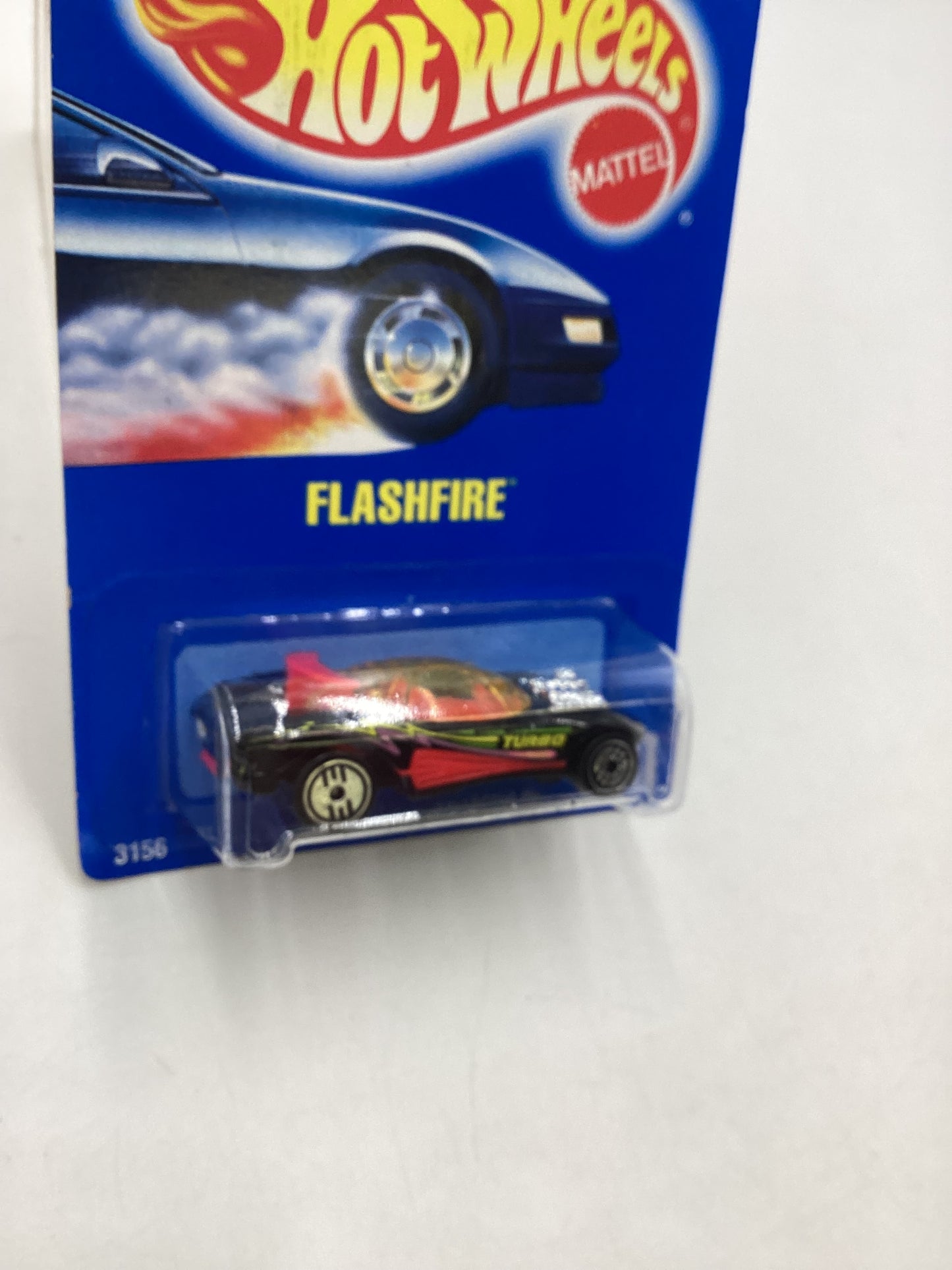 Hot Wheels Blue Card Collector  No. 140 Flashfire Black UH Chrome Wheels 240G