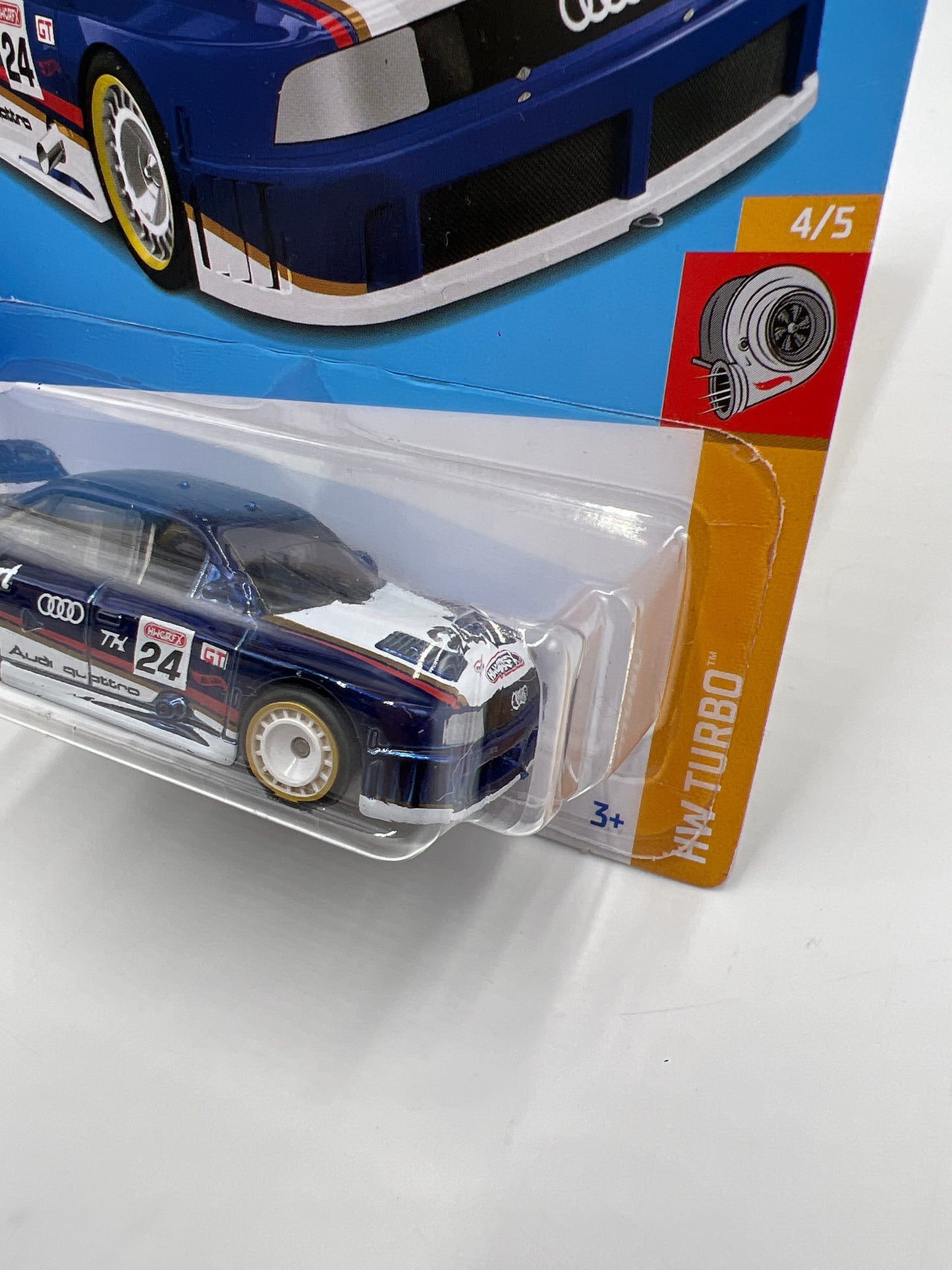 2024 Hot Wheels #144 Super Treasure Hunt Audi 90 Quattro Blue W/Protector