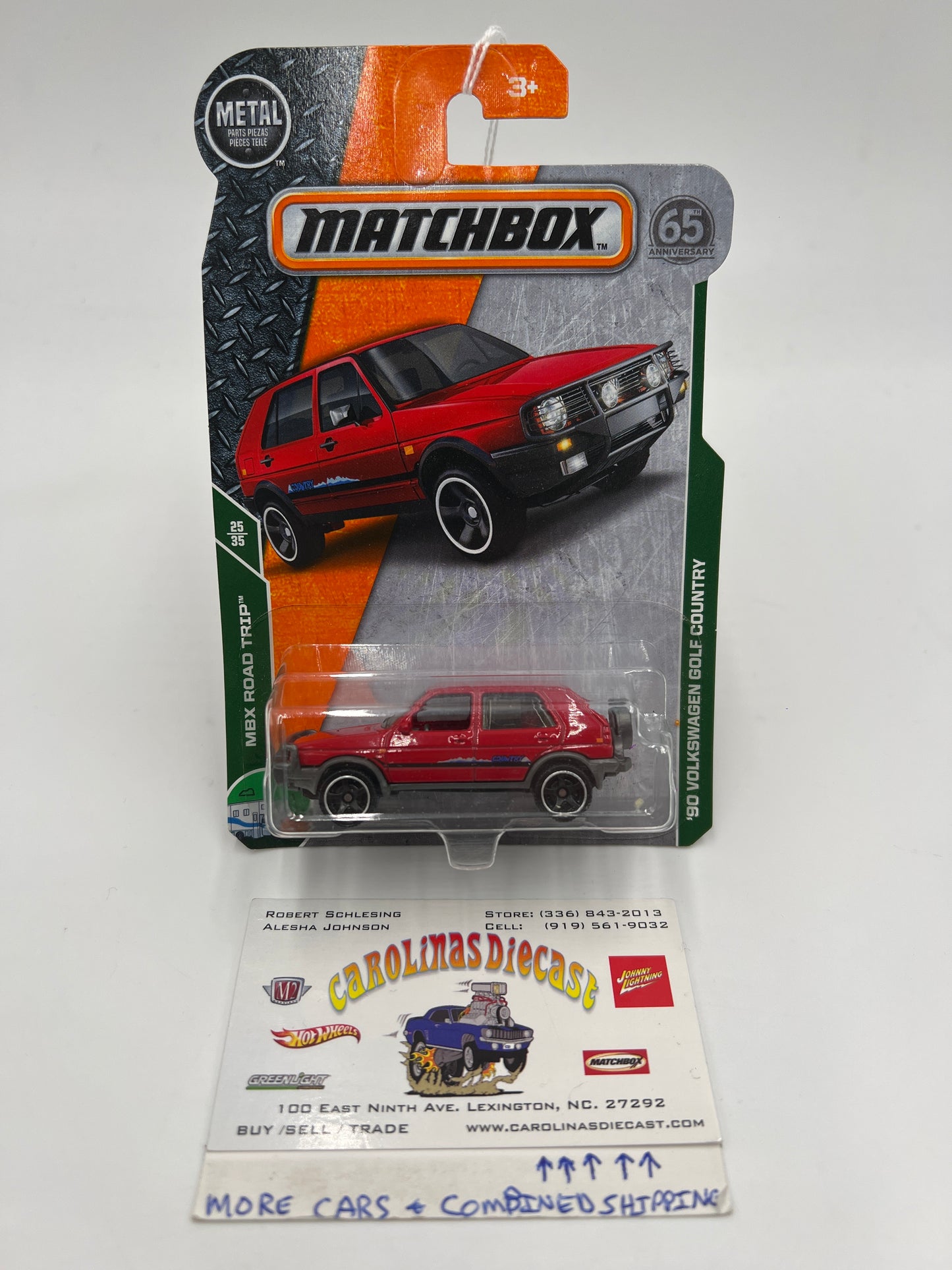 Matchbox 65th Anniversary #99 MBX Road Trip 90 Volkswagen Golf Country Red 214E