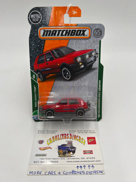 Matchbox 65th Anniversary #99 MBX Road Trip 90 Volkswagen Golf Country Red 214E