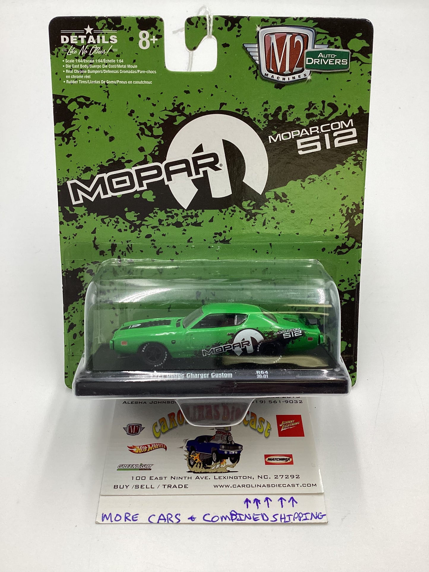 M2 Machines Auto Driver Mopar 1971 Dodge Charger Custom Green R64 192E