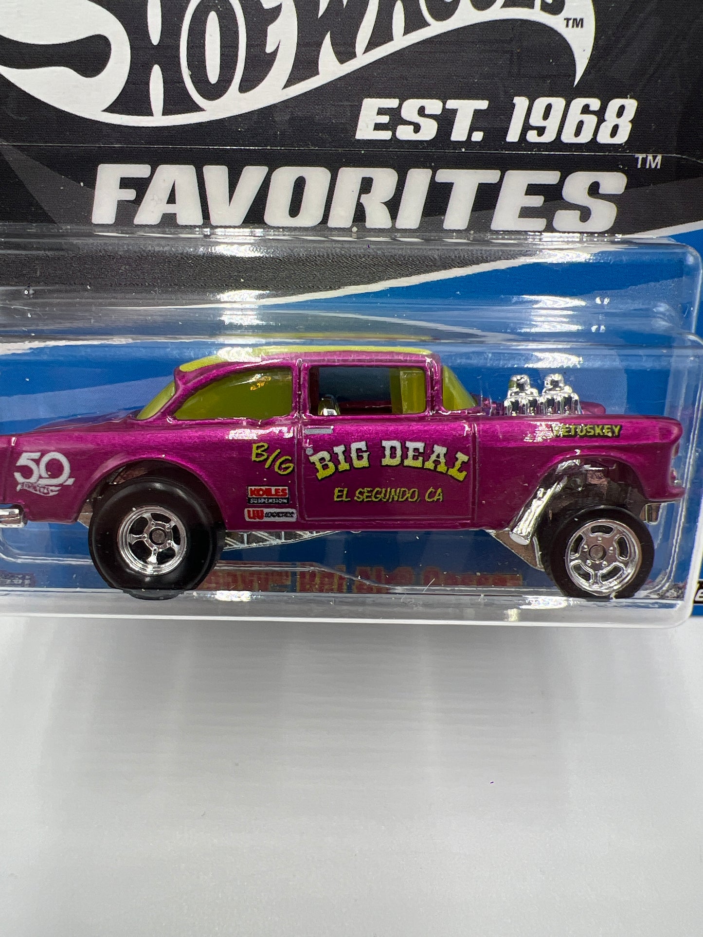 2018 Hot Wheels 50th Favorites #8 55 Chevy Bel Air Gasser Purple 257E