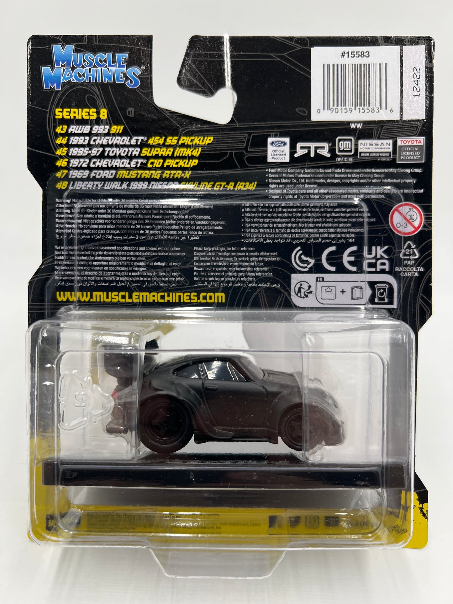 Muscle Machines Blackout Edition Series 8 #43 RWB 993 911 Matte Black SR