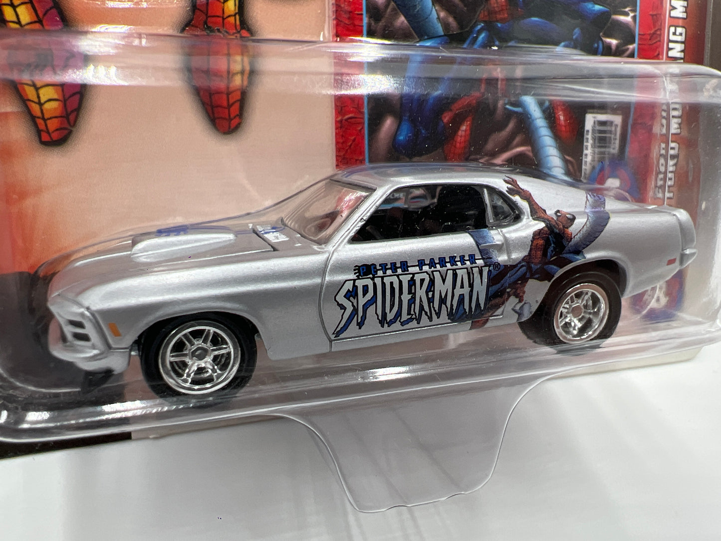 Johnny Lightning Marvel Spider-Man #8 1970 Ford Mustang Mach 1 Silver