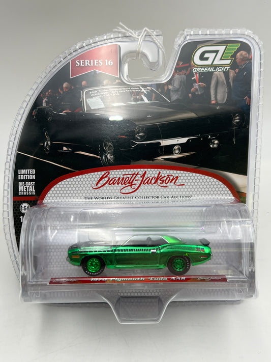 Greenlight Barrett Jackson Series 16 CHASE 1970 Plymouth Cuda AAR Chrome Green