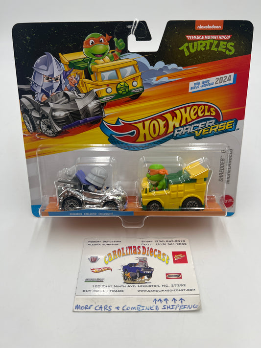 2024 Hot Wheels Racer Verse 2 Pack TMNT Shredder & Michelangelo 114C