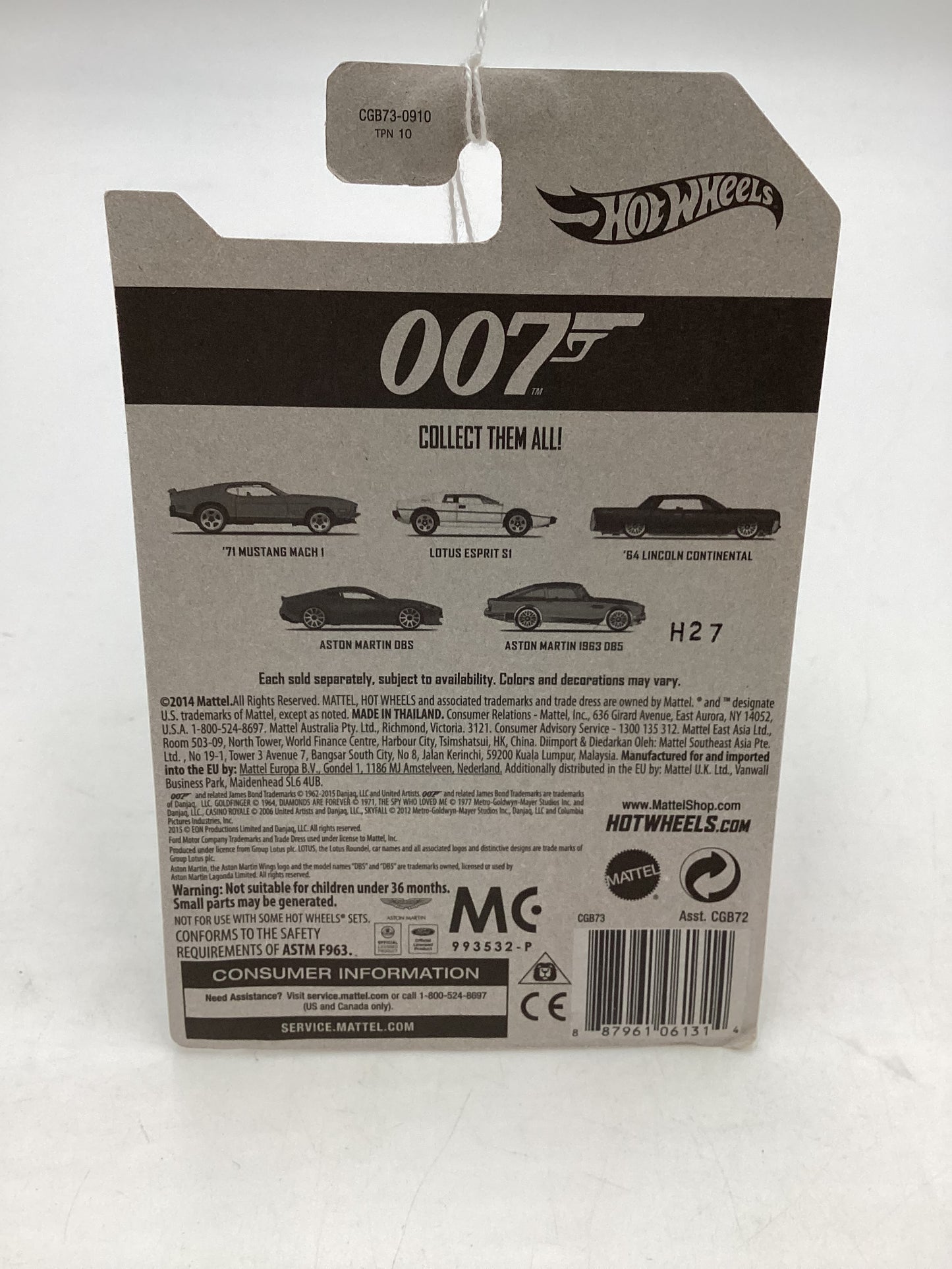 2019 Hot wheels 007 Diamonds are Forever ‘71 Mustang Mach 1 155F