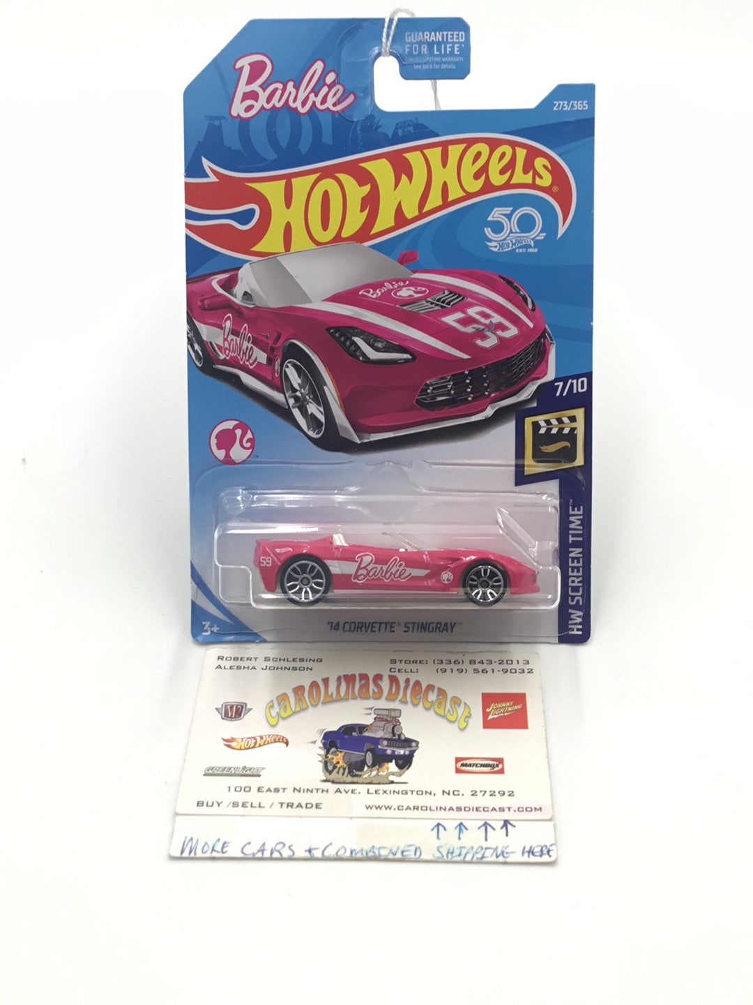 2018 Hot Wheels #273 14 Corvette Stingray Barbie CC1