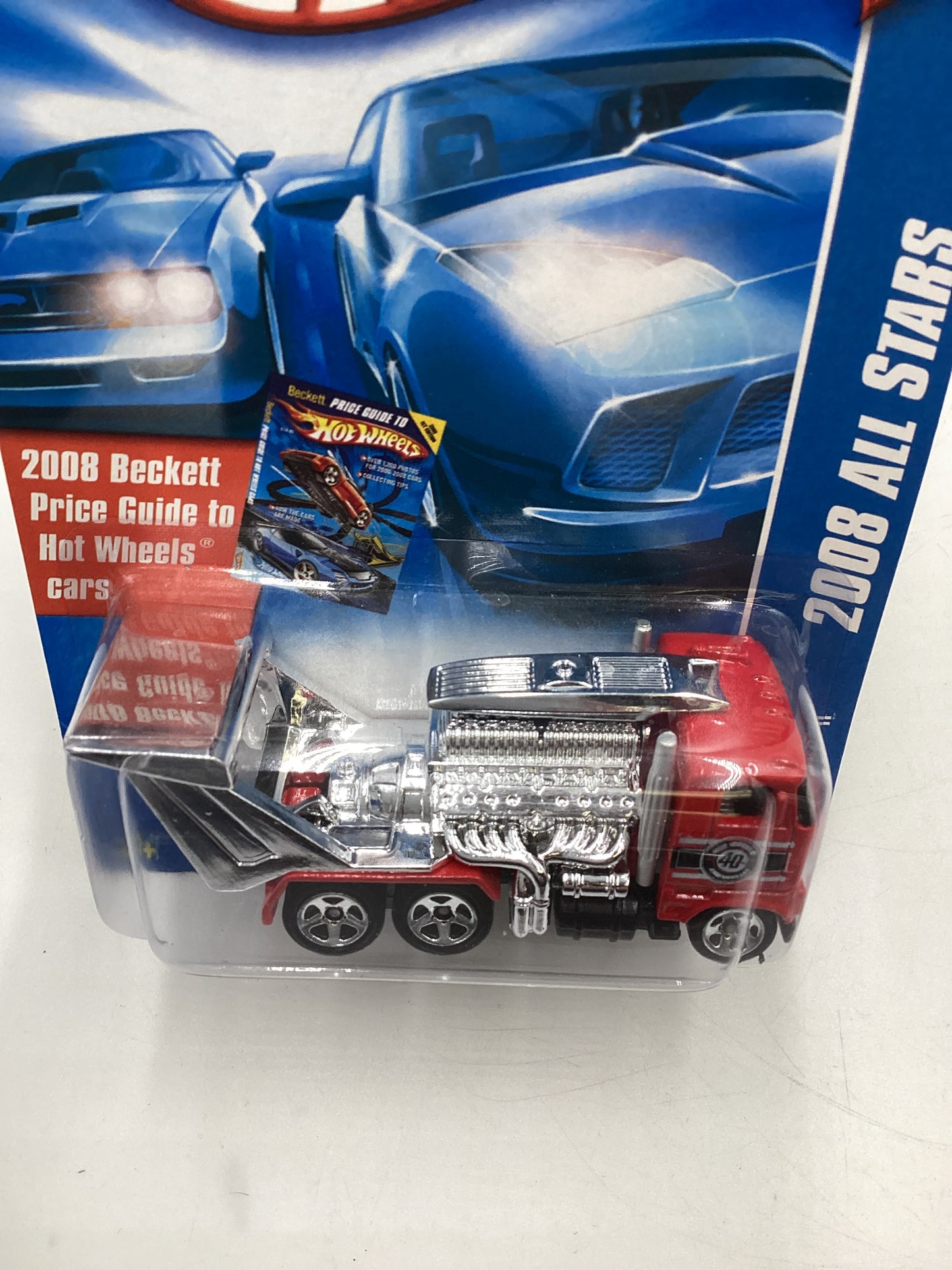 2008 Hot Wheels All Stars #55 Semi Fast II Red Large Wheel Variation EE2