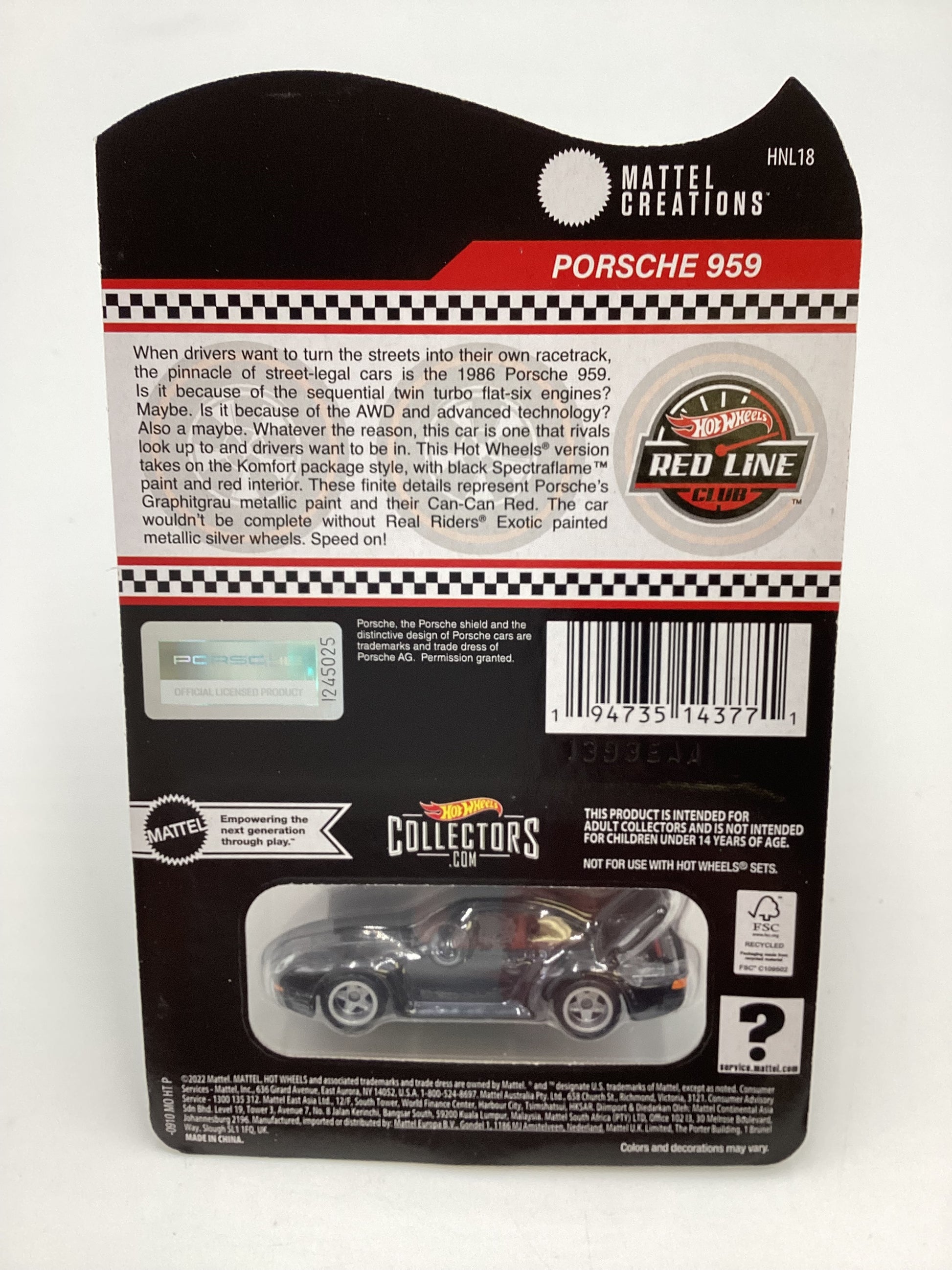 Hot Wheels Rlc 1986 Porsche 959 1:64 Color Rojo | Meses sin interés Hot Wheels Rlc 1986 Porsche 959 1:64 Color Rojo | Meses sin interés