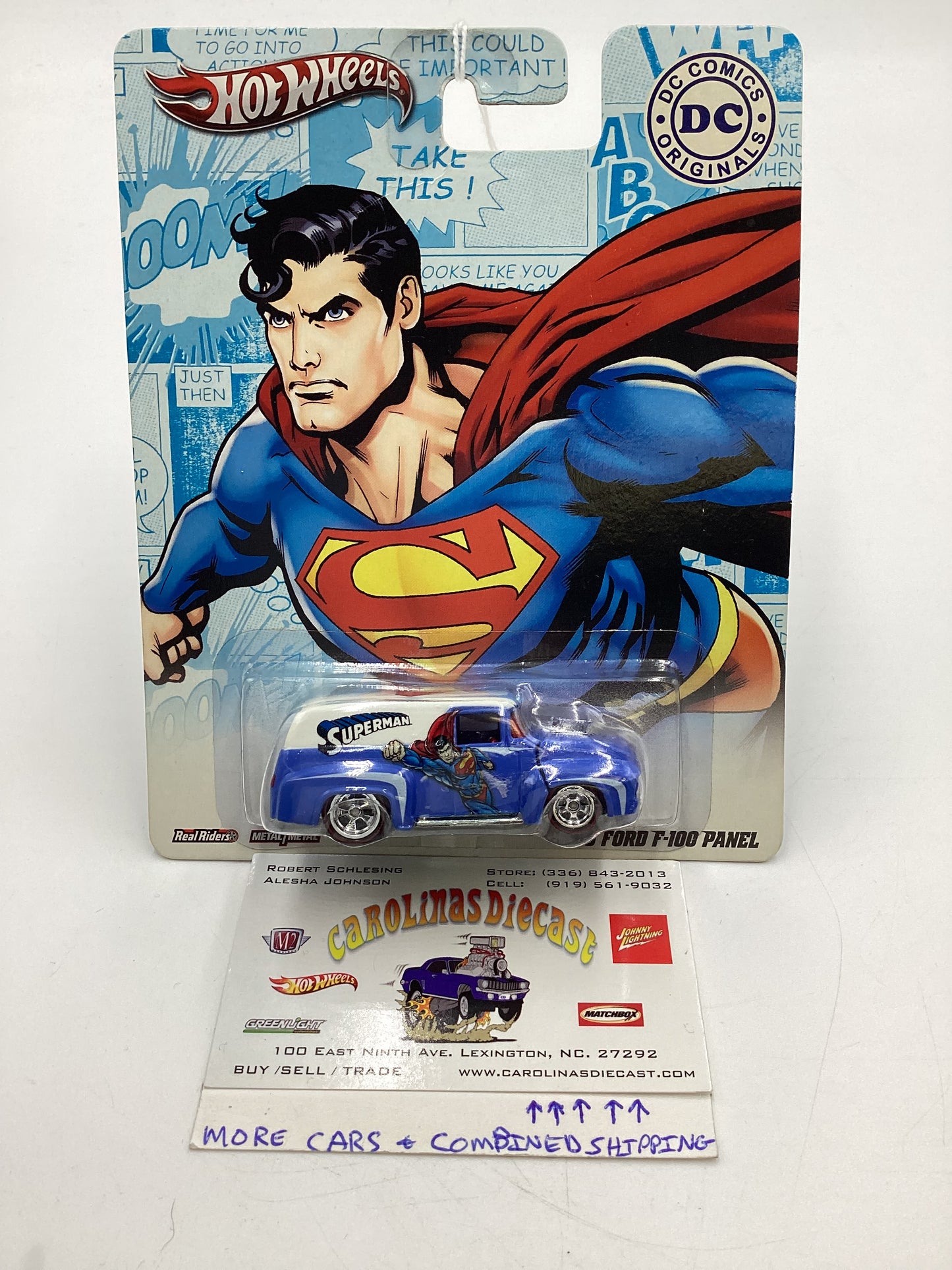 Hot wheels pop culture DC Comics Superman 56 Ford F-100 Panel Blue/White 268B