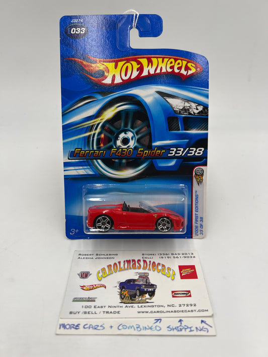 2006 Hot Wheels First Editions #33 Ferrari F430 Spider Red SR