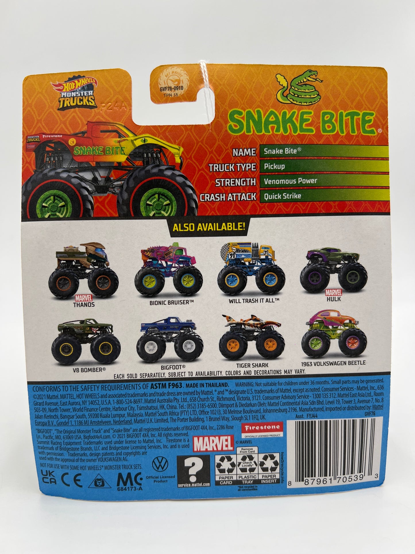 2021 Hot Wheels Monster Trucks Treasure Hunt Snake Bite