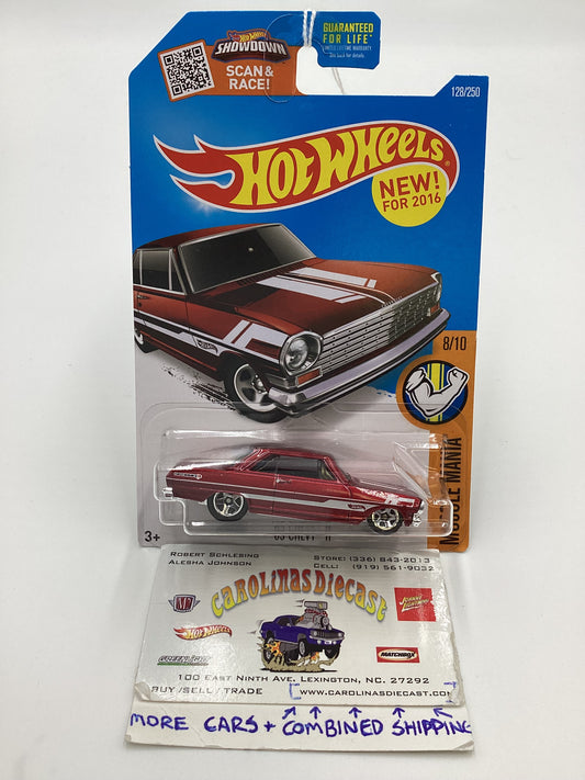 2016 Hot wheels #128 63 Chevy II Red 15i