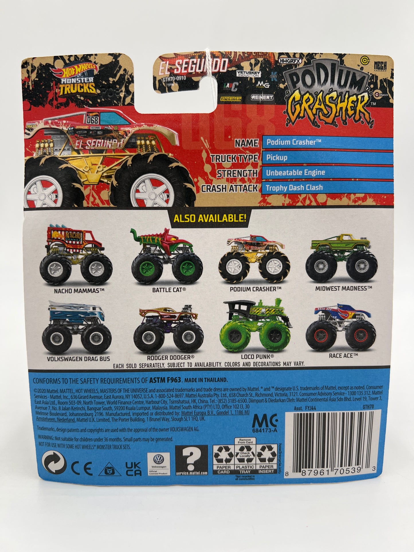 2021 Hot Wheels Monster Trucks Twisted Tredz #34 Podium Crasher 129i