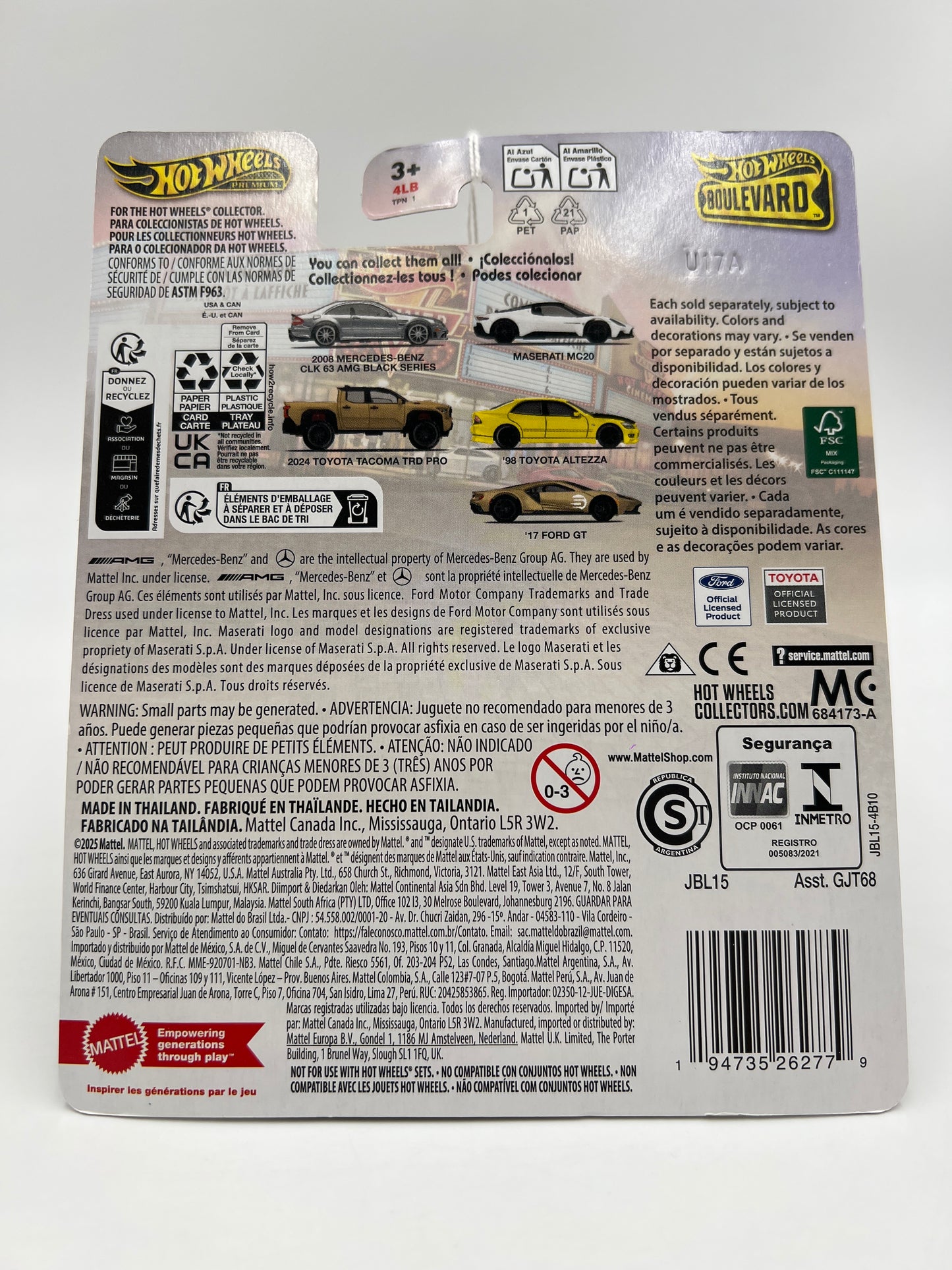 2025 Hot Wheels Premium Boulevard #130 17 Ford GT Gold 265B