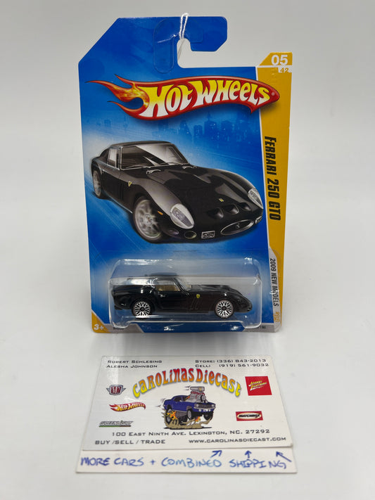 2009 Hot Wheels New Models #5 Ferrari 250 GTO Black Loose Blister SR