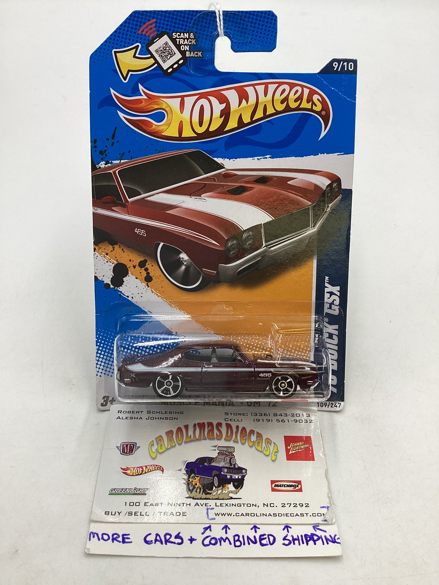 2012 Hot Wheels #109 70 Buick GSX Maroon 56G