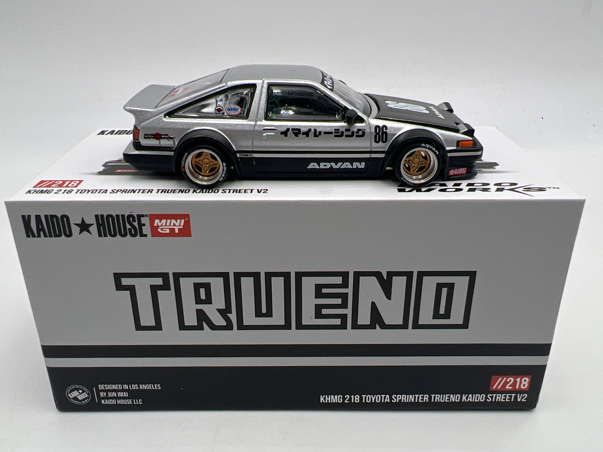 Mini GT Kaido House #218 Toyota Sprinter Trueno Kaido Street V2 Silver