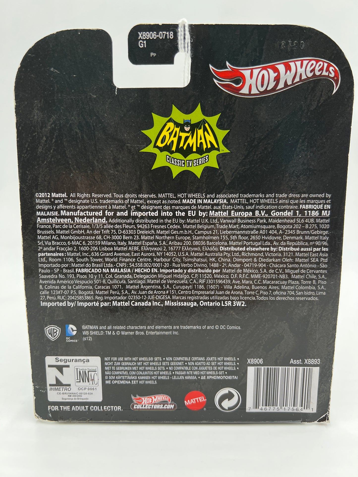 2013 Hot Wheels Retro Entertainment Classic TV Series Batmobile Black 243C