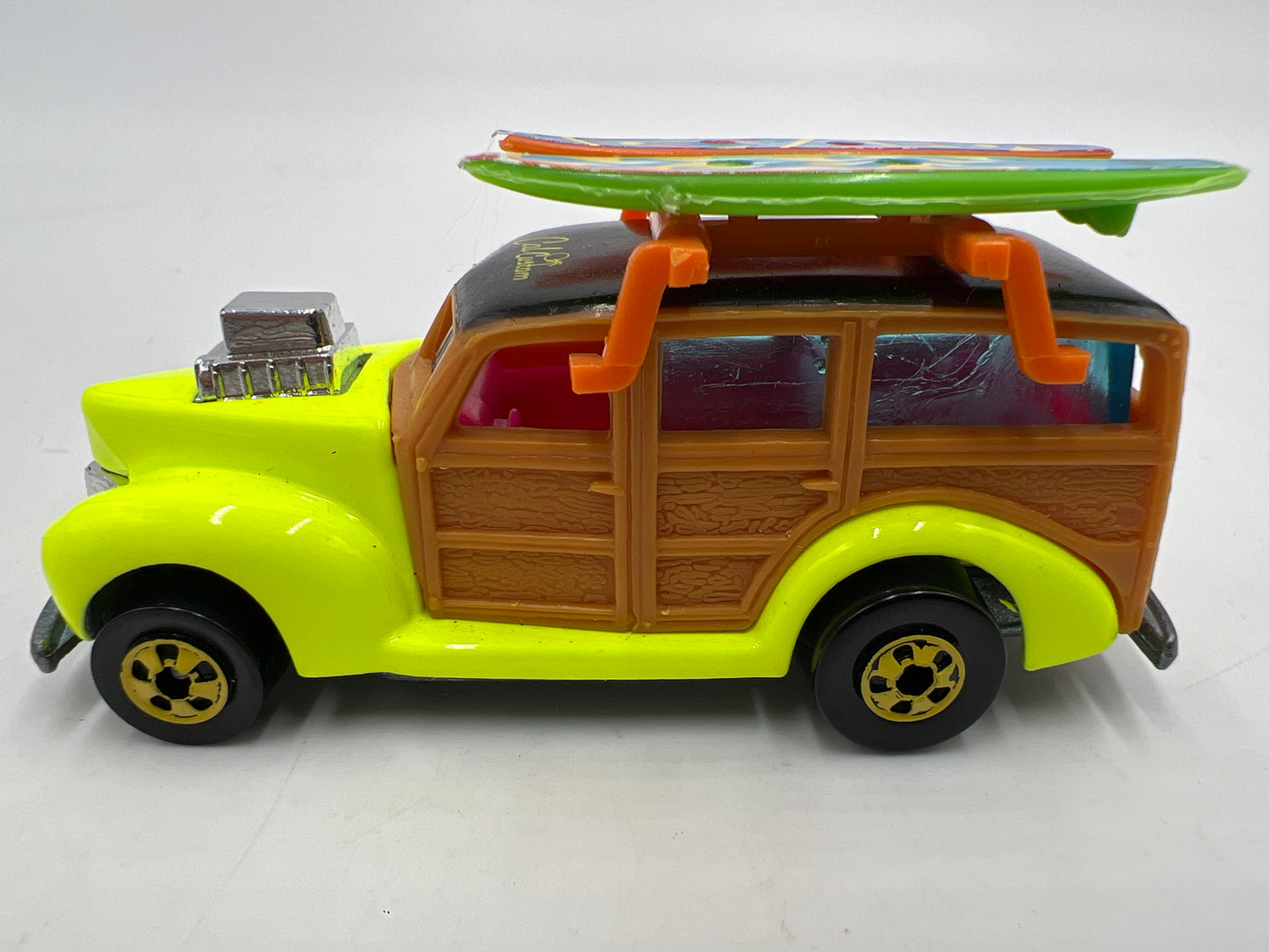 Hot Wheels Cal Customs 40s Ford Woodie W/Surf Rack Neon Loose