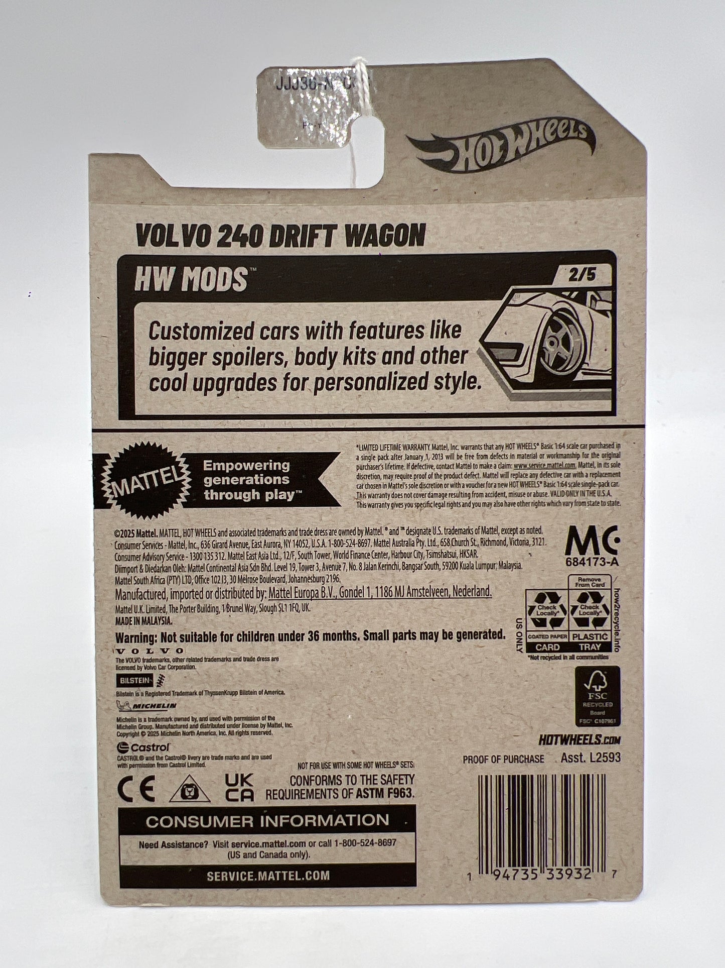 2026 Hot Wheels C Case HW Mods #69 Volvo 240 Drift Wagon Blue 93B