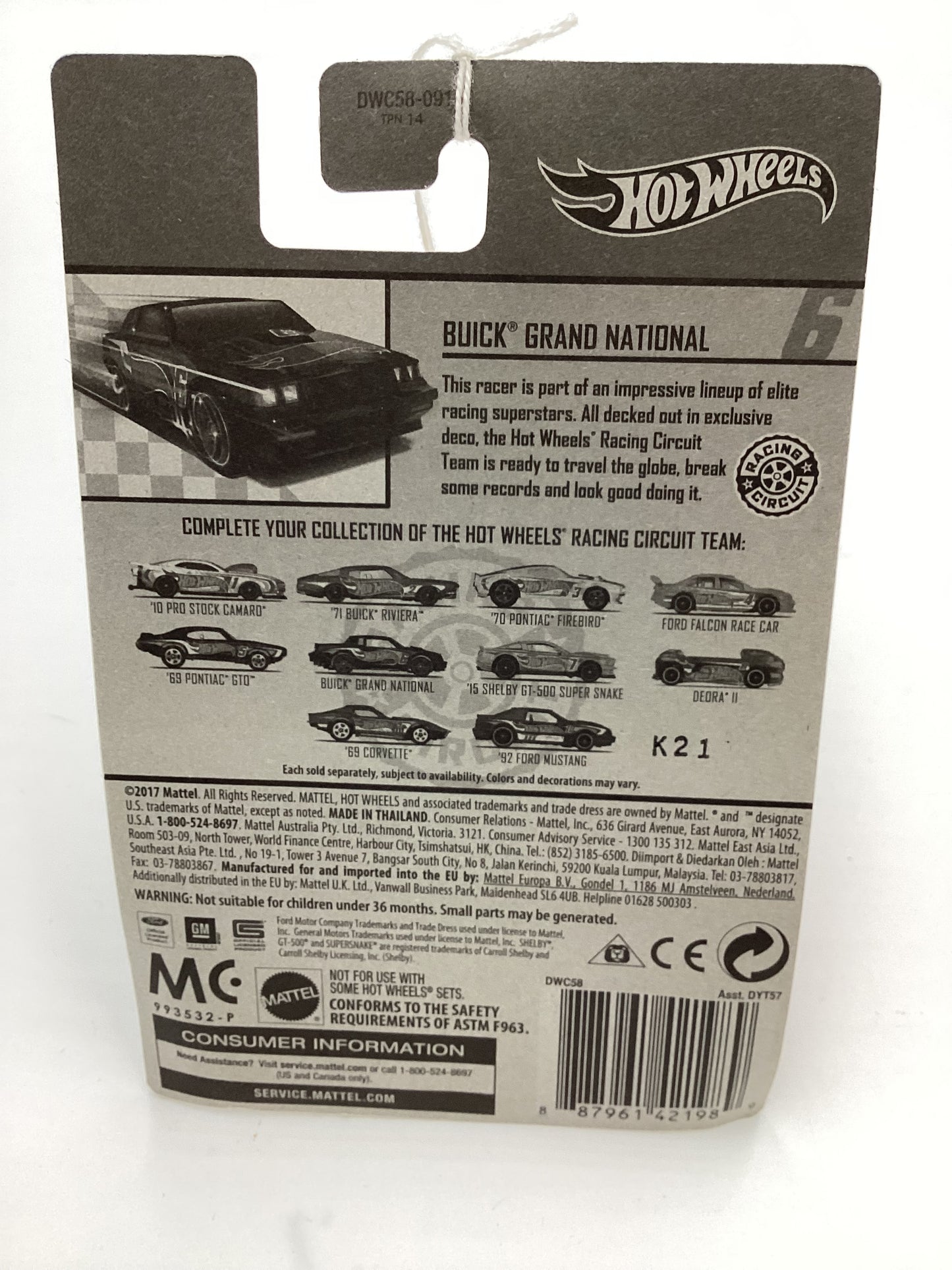 2017 Hot Wheels Racing Circuit #6 Buick Grand National 151D