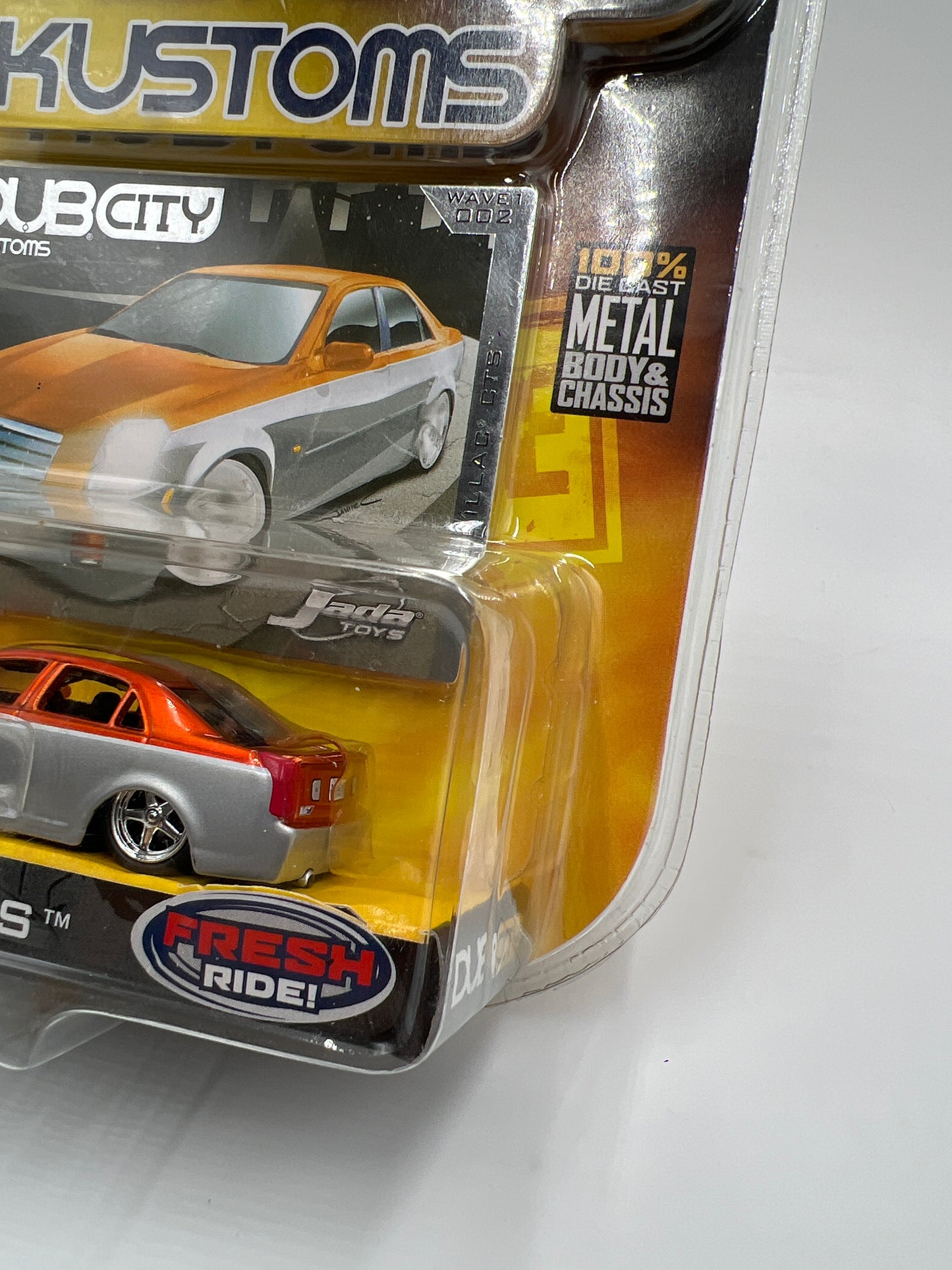 Jada Toys Dub City Kustoms Wave 1 #2 Cadillac CTS Silver/Orange VHTF