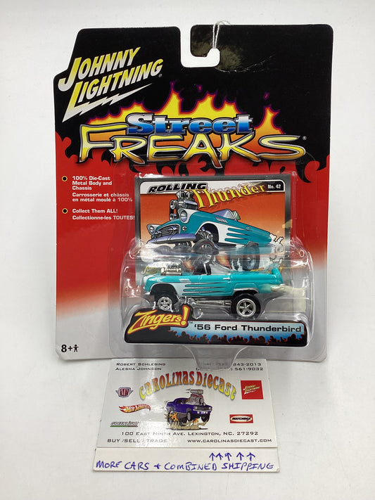 Johnny lightning Street freaks zingers #42 56 Ford Thunderbird Blue *Veins* 190D