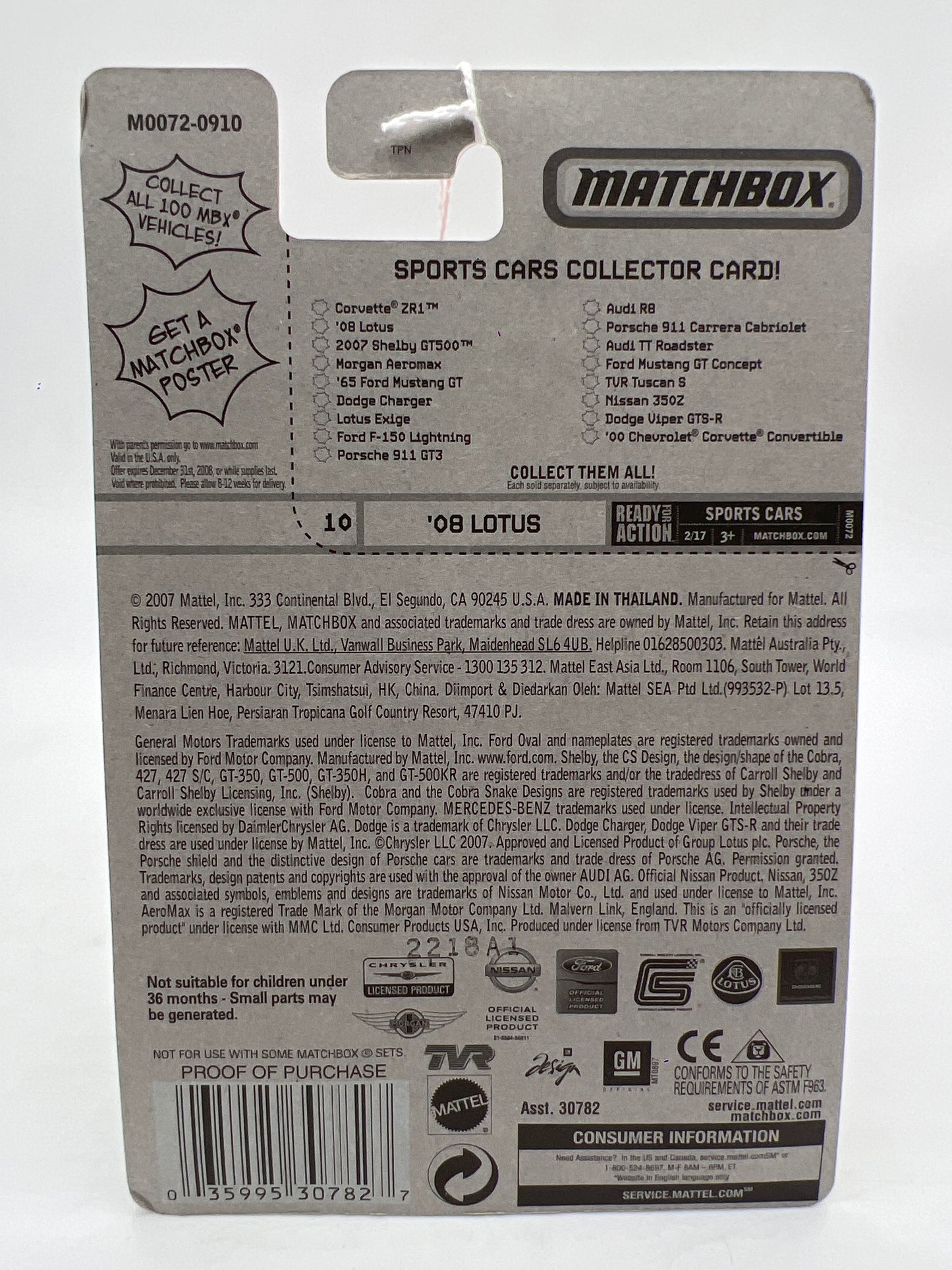 Matchbox Sports Cars #10 08 Lotus Silver 217F