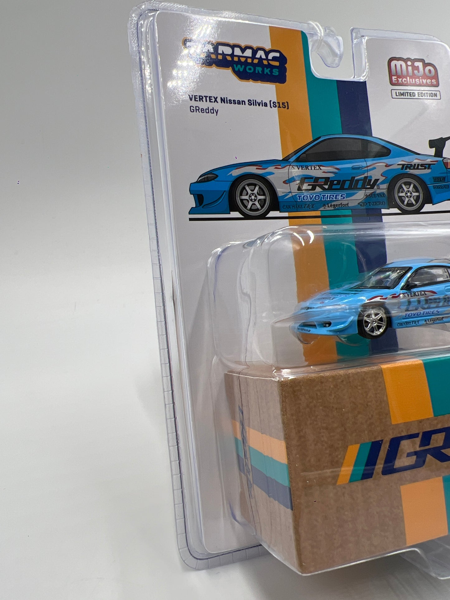 Tarmac Works Mijo Exclusives Nissan Silvia S15 Vertex GReddy Blue