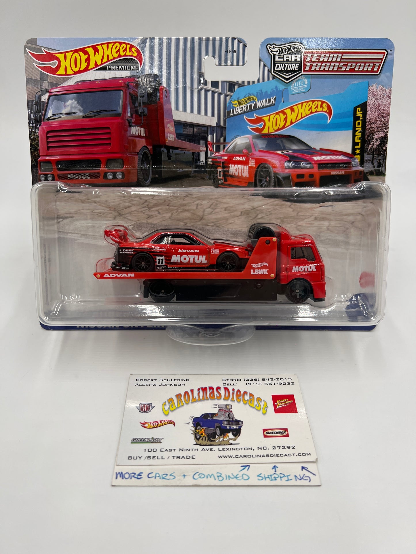 Hot Wheels Team Transport #44 Motul LB-ER34 Super Silhouette Nissan Skyline & Fleet Street W/Protector