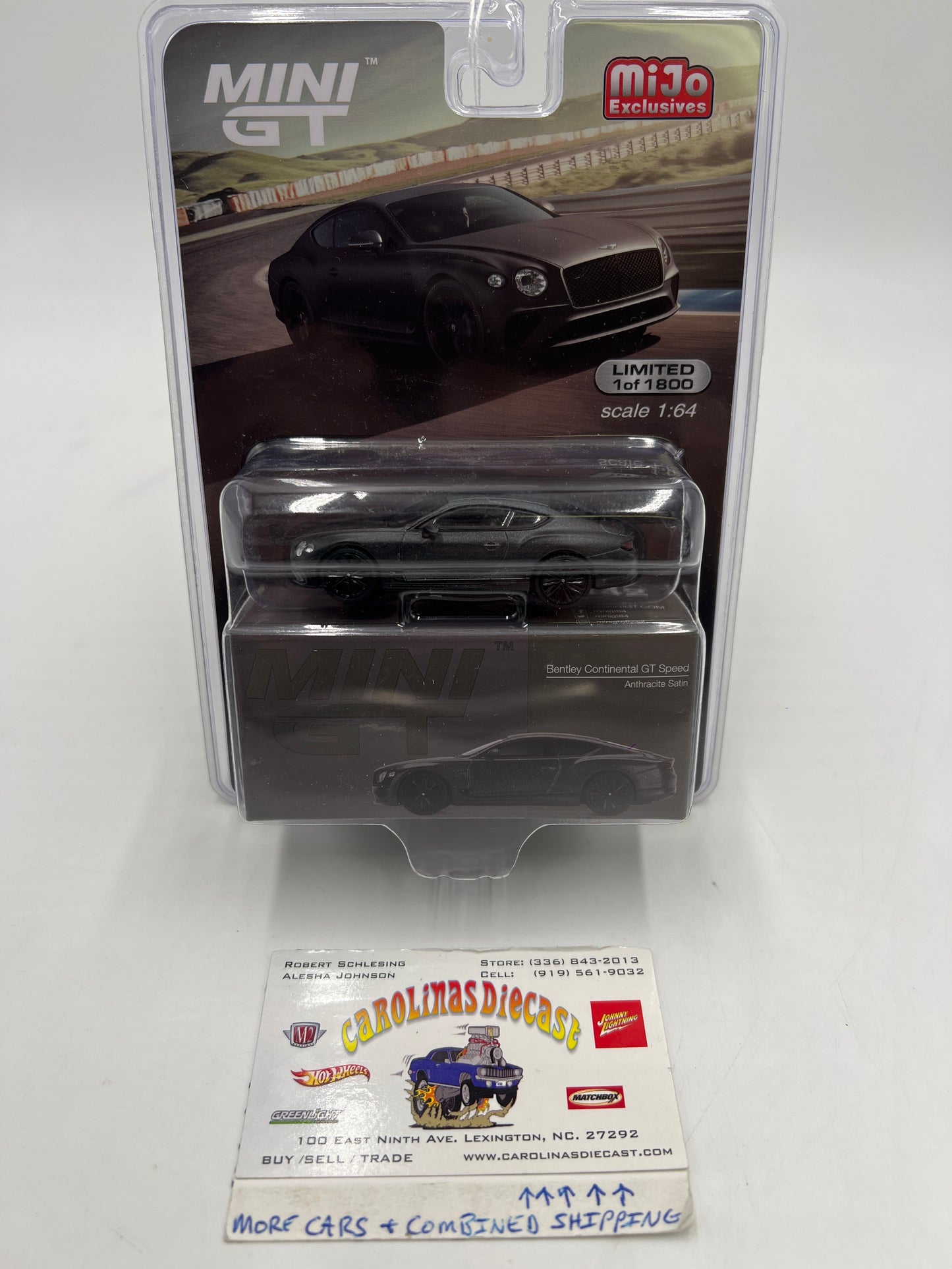 Tarmac Works Mijo Exclusives 1/1800 Bentley Continental GT Speed Satin Black