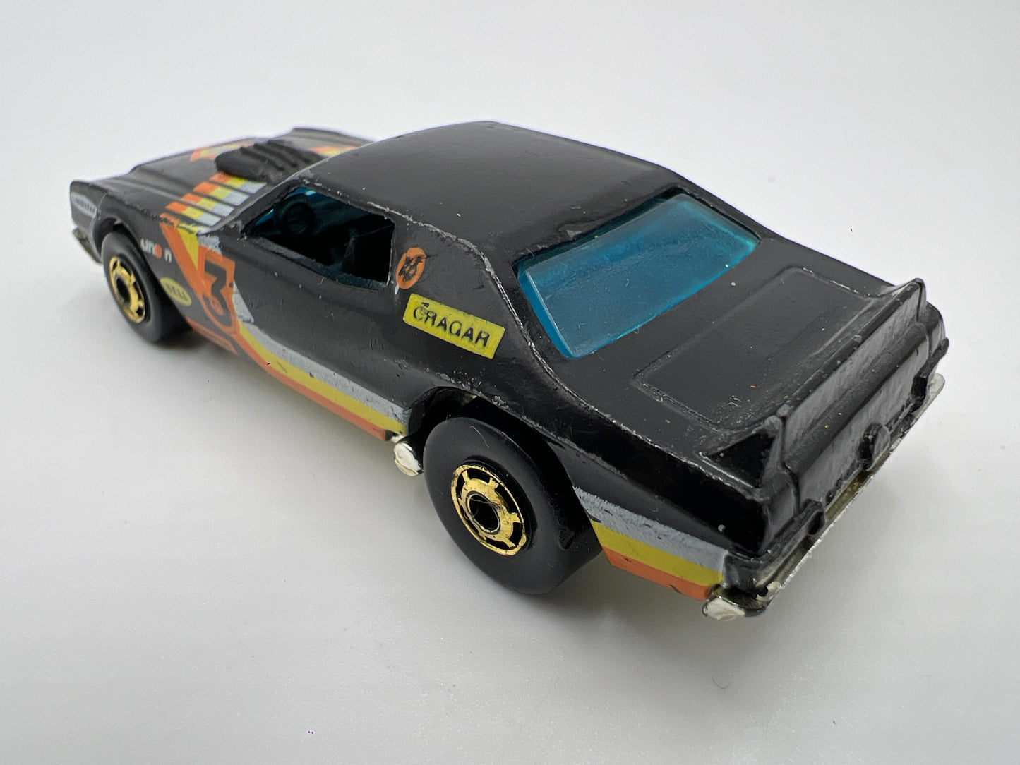 Hot Wheels 1/64 Flying Colors Ford Torino Stocker (HO Gold Wheels) Black HTF Loose