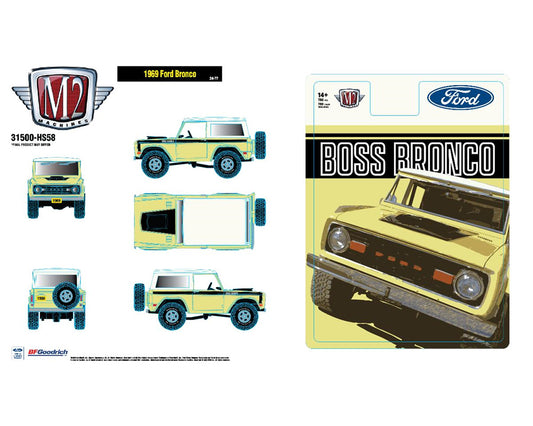 PREORDER M2 Machines 1969 Ford Bronco  Boss Bronco Edition Hobby Exclusive HS58