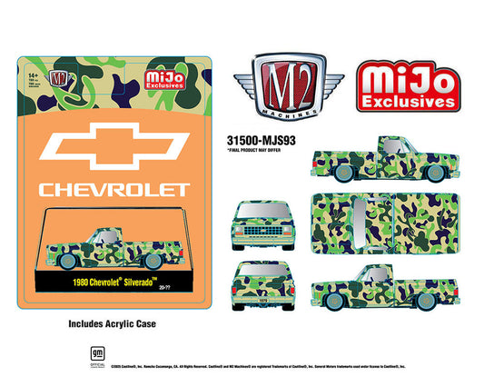 Preorder M2 Machines 1:64 1980 Chevrolet Silverado Custom Camouflage MiJo Exclusives MJS93