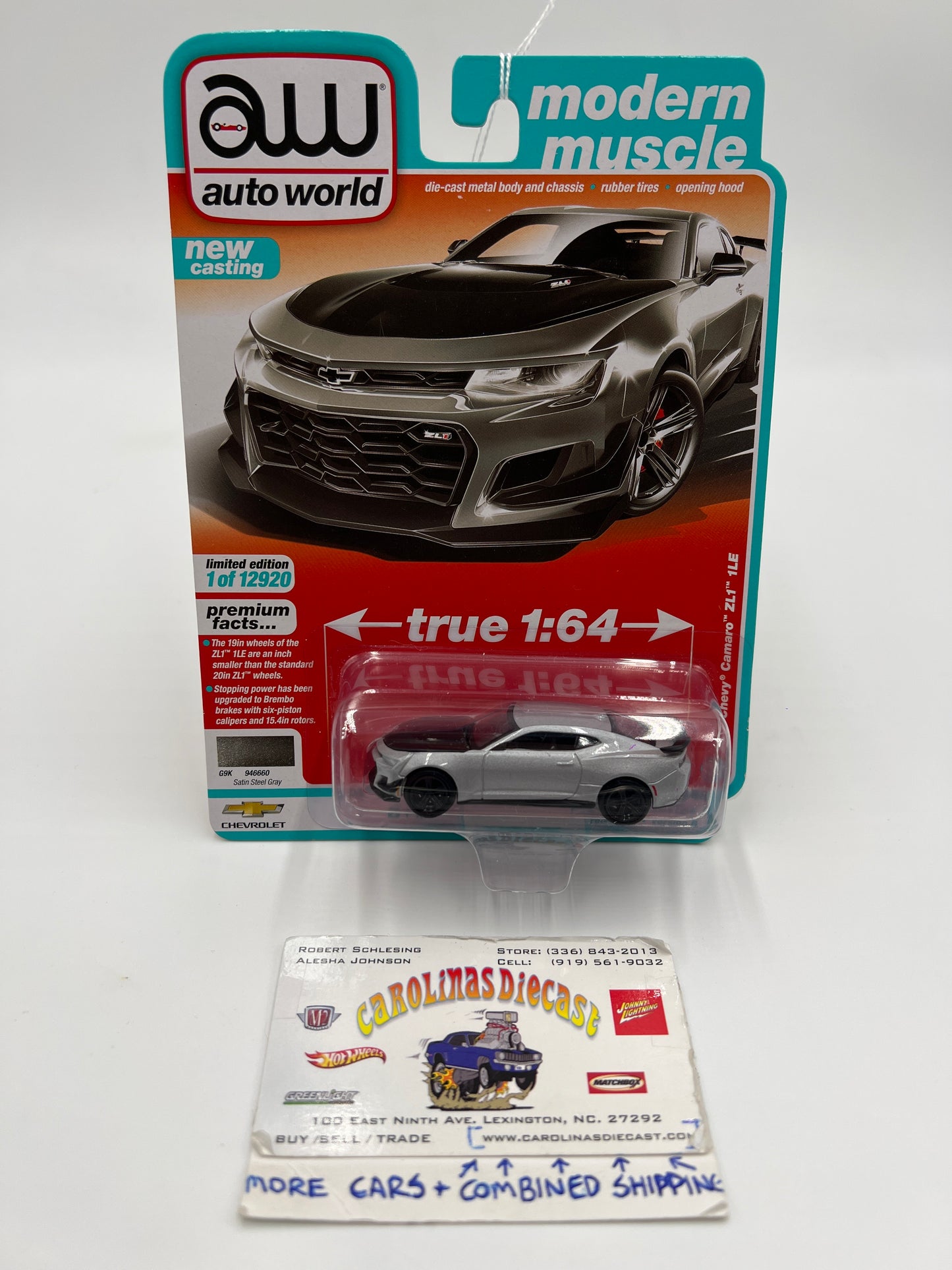 Auto World Modern Muscle Release 2 Version B 2019 Chevy Camaro ZL1 1LE Satin Steel Gray 232G