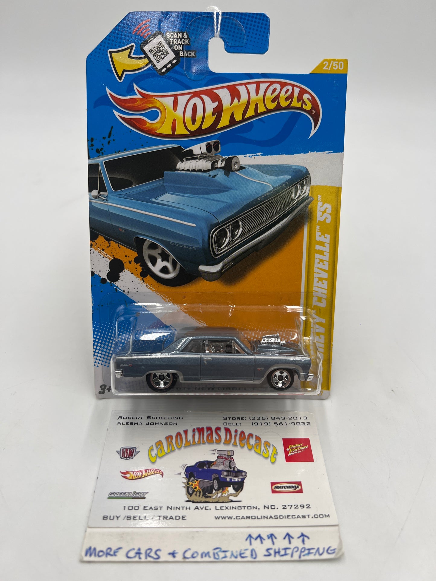 2012 Hot Wheels New Models #2 64 Chevy Chevelle SS Light Blue 6F