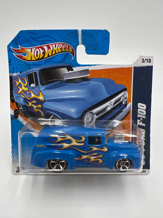2011 Hot Wheels Short Card Heat Fleet #93 56 Ford F-100 Blue
